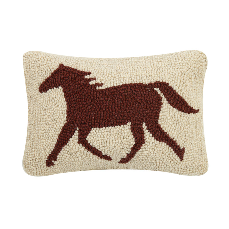 Loon Peak® Torney Horse Hook Wool Lumbar Pillow & Reviews Wayfair